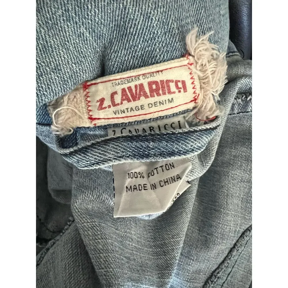 vintage 90s Z Cavaricci Denim Jacket / 1990s Crop Y2K / size M Cotton
